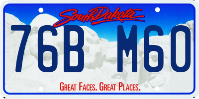 SD license plate 76BM60