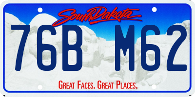 SD license plate 76BM62