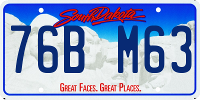 SD license plate 76BM63