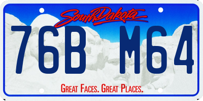 SD license plate 76BM64