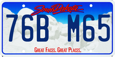 SD license plate 76BM65