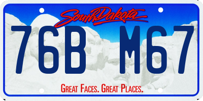 SD license plate 76BM67
