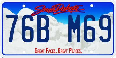 SD license plate 76BM69