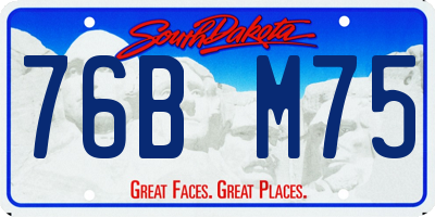 SD license plate 76BM75