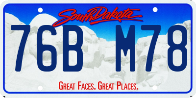 SD license plate 76BM78