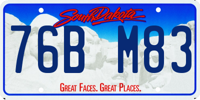 SD license plate 76BM83