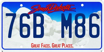 SD license plate 76BM86