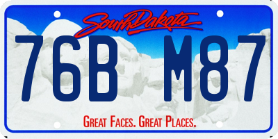 SD license plate 76BM87