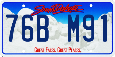 SD license plate 76BM91