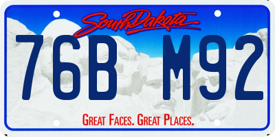 SD license plate 76BM92
