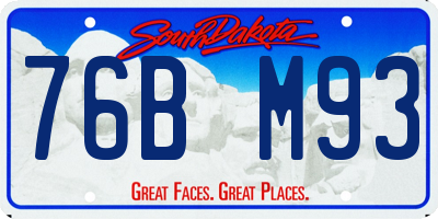 SD license plate 76BM93