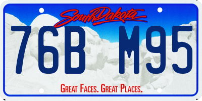 SD license plate 76BM95