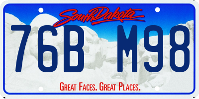 SD license plate 76BM98