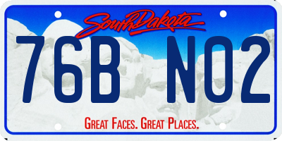 SD license plate 76BN02