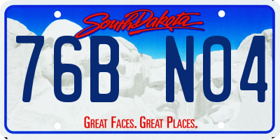SD license plate 76BN04