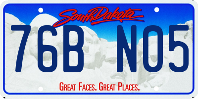 SD license plate 76BN05