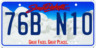 SD license plate 76BN10