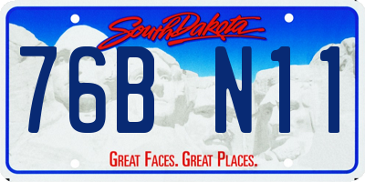 SD license plate 76BN11