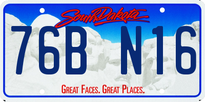 SD license plate 76BN16