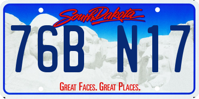 SD license plate 76BN17