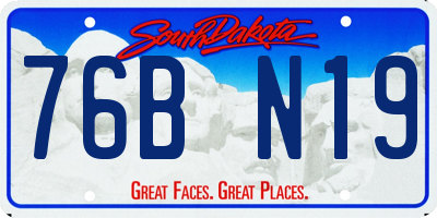 SD license plate 76BN19