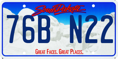 SD license plate 76BN22