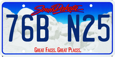SD license plate 76BN25