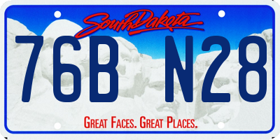 SD license plate 76BN28
