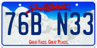 SD license plate 76BN33