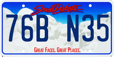 SD license plate 76BN35