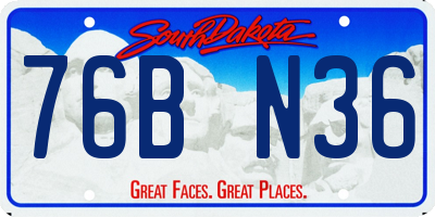 SD license plate 76BN36