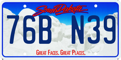 SD license plate 76BN39