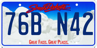 SD license plate 76BN42