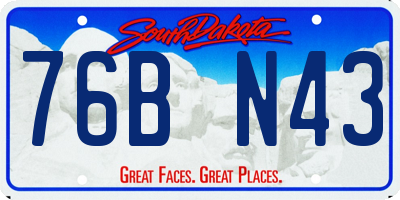 SD license plate 76BN43