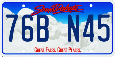 SD license plate 76BN45