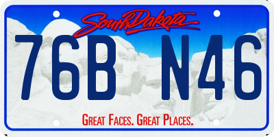SD license plate 76BN46
