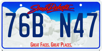 SD license plate 76BN47