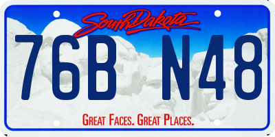 SD license plate 76BN48