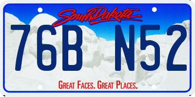SD license plate 76BN52