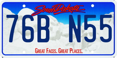 SD license plate 76BN55
