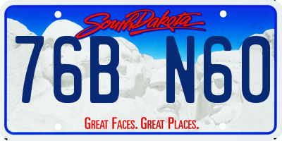 SD license plate 76BN60