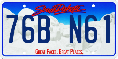 SD license plate 76BN61