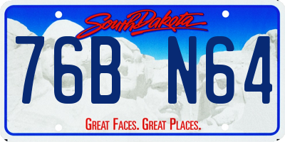SD license plate 76BN64
