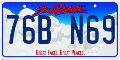 SD license plate 76BN69