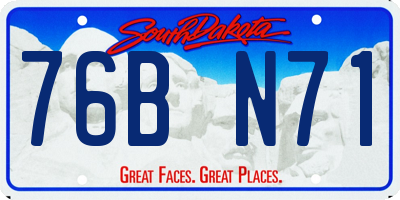 SD license plate 76BN71