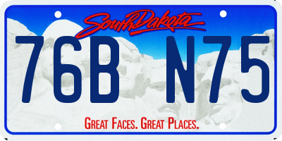 SD license plate 76BN75