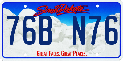 SD license plate 76BN76