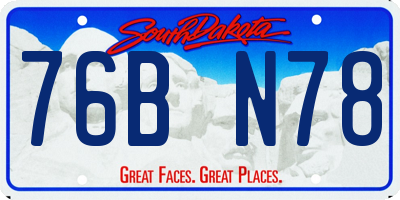 SD license plate 76BN78