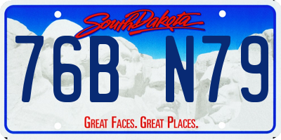 SD license plate 76BN79