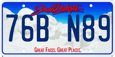 SD license plate 76BN89